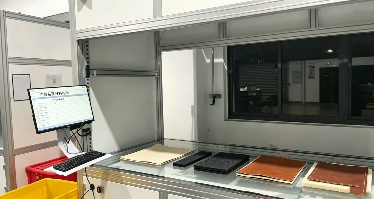 牛仔裁片检测实拍:面料与皮革类材料